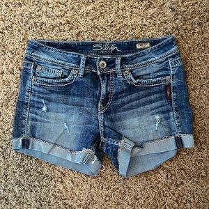 Silver Jean Shorts